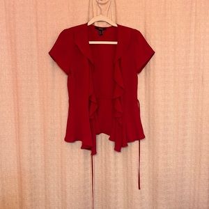 Red peplum forever 21 top with tie